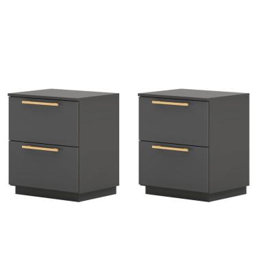 Imagem de Kit 2 Mesa De Cabeceira 2 Gavetas 50 Cm Dub 50019 Alasca Vlr