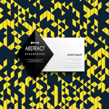 Imagem de Quadro Decorativo Abstrato Azul Amarelo Geométrico de Luxo para Parede 50x50cm