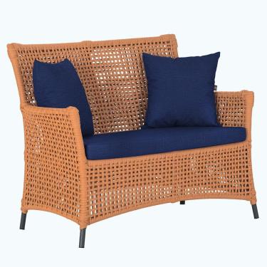 Imagem de 1 Sofá área Externa Igapó Alumínio Preta Corda Náutica E10 Terra Cota