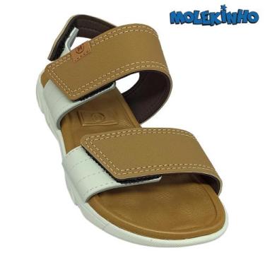 Imagem de Sandália Molekinho Infantil Bebê Masculino Casual Napa Floter, Caramel