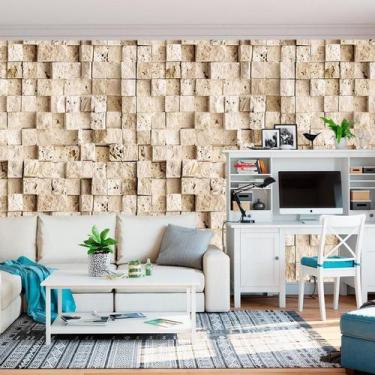 Imagem de Papel De Parede Pedra Cubos Sal Adesivo Sala Quarto Lavavel - LRP