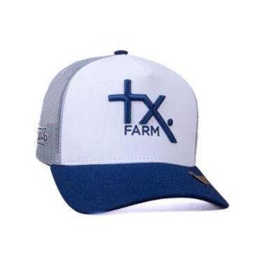 Imagem de BONE TEXAS FARM - TF1016 - BRANCO/ AZUL MARINHO Único-Unissex