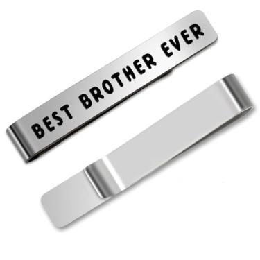 Imagem de Presentes para irmão, Dia dos Pais, Natal, presente de irmão, formatura, aniversário, prendedores de gravata para homens, barra de gravata prateada