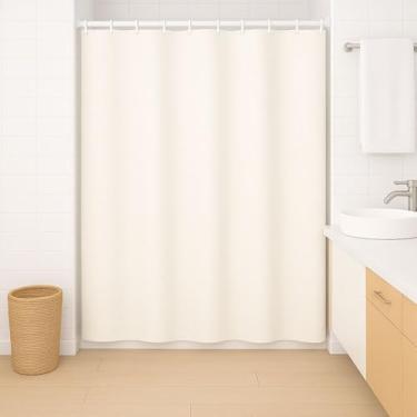 Imagem de Cortina Box para Banheiro em Plástico Impermeável, Multiuso com Ganchos (Branco)