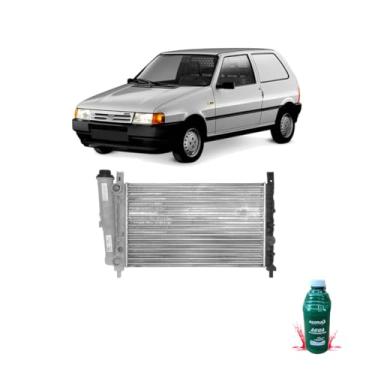 Imagem de Kit Radiador Uno 1.5 87/93 C/S Ar + Aditivo Radiador ParaFlu Rosa 1L + Água Desmineralizada 1L