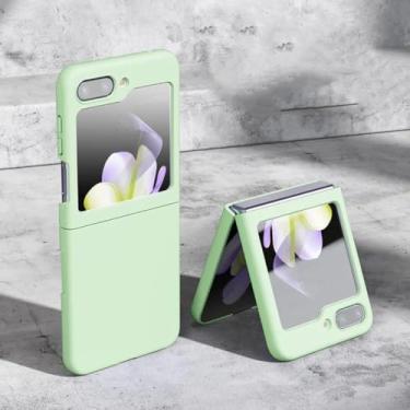 Imagem de Capa com toque aveludado para Samsung Galaxy Z Flip 3 4 5 6 7 5g Flip6 Flip5 - Capa protetora (Para Samsung Z Flip5/Verde Menta)
