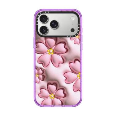 Imagem de CASETiFY Capa Impact para iPhone 17 Pro Max [fina/compatível com Magsafe/2,5 m. Proteção contra quedas de grau militar 4X] - Sakura - Glitter Roxo