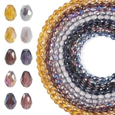 Imagem de FASHEWELRY 650 peças de contas de vidro facetadas em gota para candelabros sinos de vento, apanhadores de sol, contas de cristal de gota de água transparente para bricolage, pulseira, brinco, joias