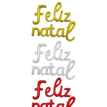Imagem de Balões Letras Feliz Natal 40cm – 3 Cores (Dourado, Prata e Vermelho) – Ideal para Festas e Painel Natalino Decoração Fim de Ano (OURO)