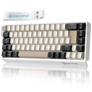 Imagem de MAGIC-REFINER X68 Rapid Trigger 60% Wired TKL Keyboard with Hall Effect Switch, 8KHz Polling Rate, RGB Backlit, Top Mount for PC/Mac Esport Gamers (Cheese)