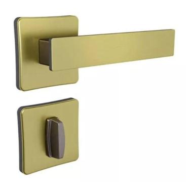 Imagem de Fechadura Topazio Banheiro Roseta Latonado Oxidada 40mm União Mundial 