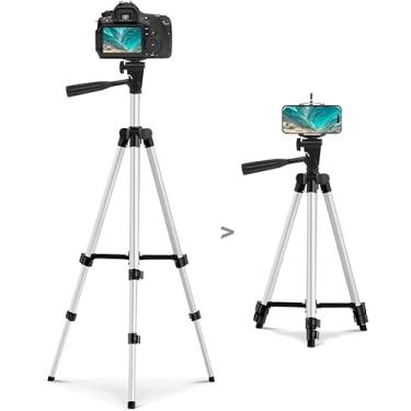 Imagem de Tripe, Tripé Celular, Tripé Telescópico Profissional P/Câmera/Tripod, Tripe 150 cm com Suporte de Celular