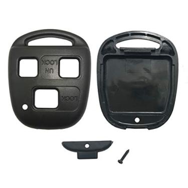 Imagem de Capa para chave de controle remoto de entrada sem chave de reposição adequada para Lexus ES GS GX IS LS LX RX SC ES300 ES330 ES350 IS250 IS350 GX470 Capa para chave Fob com 3 botõesALIWEI preto ALEXS03