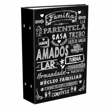 Imagem de Álbum de Fotos 512 Fotos 10x15, Família, Preto Fosco, Folhas Plástico Transparente, com Memo para Descrição