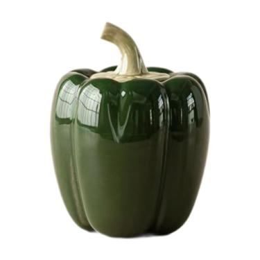Imagem de Ioensy Pote hermético para folhas de chá, em formato de pimenta, para armazenar vegetais. Objeto criativo e colecionável, ideal para artesanato e decoração, Verde