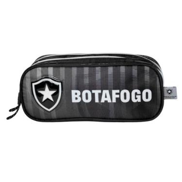 Imagem de Estojo Duplo Botafogo Infantil Escolar Meninos Oficial Jogo Cor:Preto,