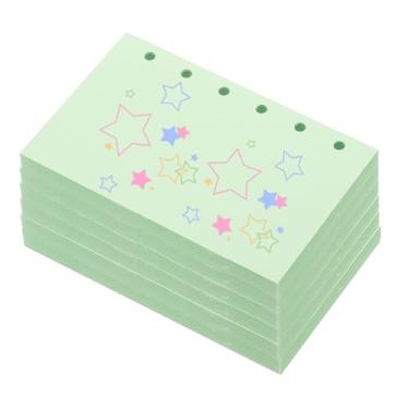 Imagem de PATIKIL Papel de folha solta colorido, 12,7 cm x 8,1 cm (A7), 300 folhas, 6 furos, 150 g/m², refil de fichário em branco, suprimentos de papel para escritório, anotações, planejador, diário, verde