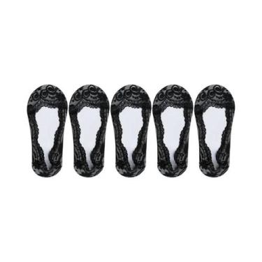 Imagem de Meias Femininas De Verão Finas Com Renda Floral Invisível, Antiderrapa