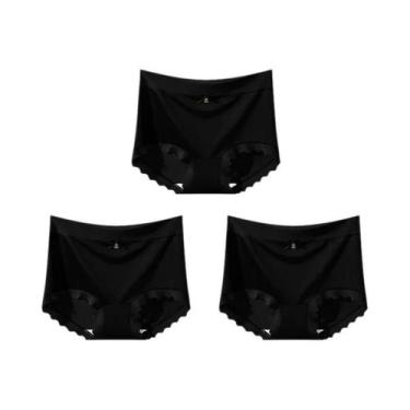 Imagem de Conjunto De 3 Peças De Calcinhas De Seda Gelada Sem Costura plus Size 