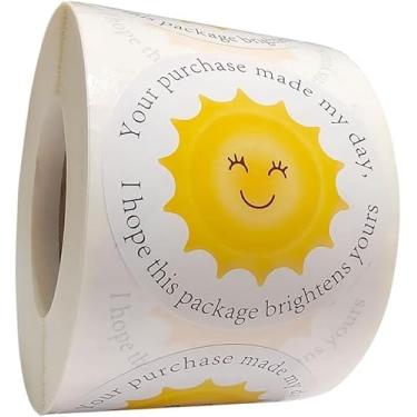 Imagem de Adesivos Thank You Business - Adesivos redondos amarelos para embrulho de presente para sacolas de compras/pacotes/caixas de correio, adesivo de envio - 5 cm 500 etiquetas no total