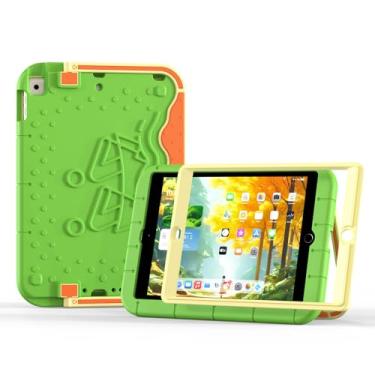 Imagem de Merocab Capa para iPad 10.2 2021/2020/2019 com protetor de tela, capa infantil para iPad 10.5 2018 com suporte à prova de choque, capa para tablet de 9ª/8ª/7ª geração para crianças, verde