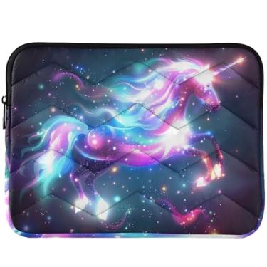 Imagem de Capa para notebook de unicórnio iridescente fofa capa protetora floral para laptop universal 13 capas para laptop 14 polegadas