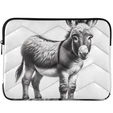 Imagem de Capa para laptop preta e branca fofa para Macbook 13 polegadas capa acolchoada para notebook capa universal 13-14 polegadas