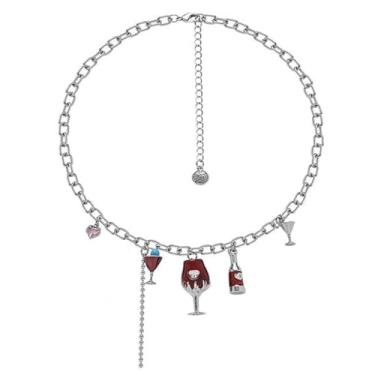 Imagem de Colar gargantilha colorida banhada a ouro 18 K com pingente de gota boho delicado feito à mão com strass de cristal, Cristal, Strass