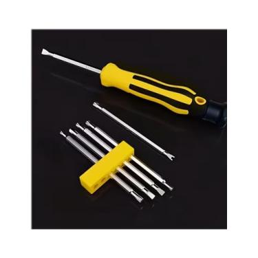 Imagem de Conjunto de 6 chaves de fenda de precisão com 12 funções para smartphones e tablets – ferramentas de reparo de aço carbono resistentes com pontas planas.