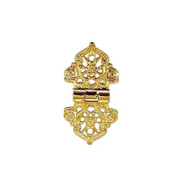 Imagem de 10 peças dobradiça de flor oca de liga vintage 24 x 54 mm ferragens para móveis caixa DIY dobradiça de metal dobradiça oculta (ouro, 10 peças)