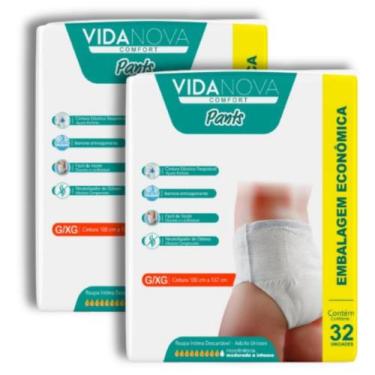 Imagem de Kit 2 Fralda Calça Vida Nova Comfort Pants Geriátrica Incontinência - 