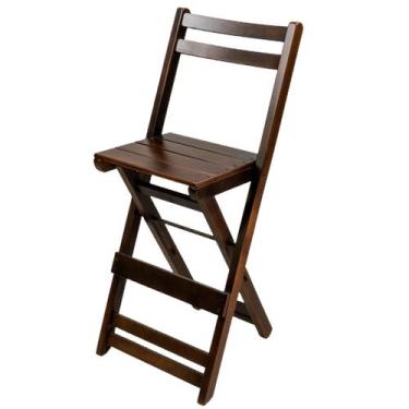 Imagem de Banqueta Alta Dobrável Madeira Maciça Bar Bistrô Restaurante - Só Mesa
