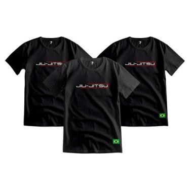 Imagem de Kit 3 Camiseta Jiu Jitsu Infantil 100% Algodão Várias Cores - Sete Set
