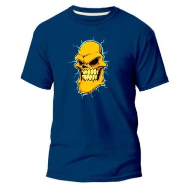 Imagem de Camiseta Algodão Premium Estampa Digital Caveira Amarelo DTF - Pavesi,