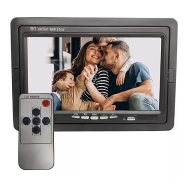 Imagem de Tela Monitor TFT Veicular LCD 7 Polegadas Digital Colorido Controle Remoto 2 Entradas AV Para DVD E Câmera De Ré
