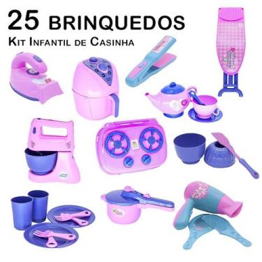 Imagem de Kit Infantil Casinha Ferro  Tábua Forma Secador Chapinha 25p - Altimar