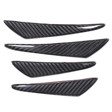 Imagem de Generic Conjunto Universal de Spoiler de Canards de Fibra de Carbono Adequado para Apto para Apto para para Spoiler Dianteiro para Proteção de Carro e Estilo de Corrida