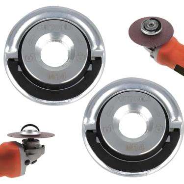 Imagem de M14 Porca de flange para rebarbadora angular, pacote com 2 placas de pressão de liberação rápida para discos de corte, ferramenta de fixação portátil, fixador de aço carbono