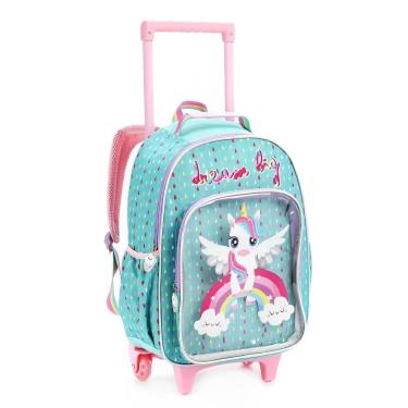 Imagem de Mochila De Rodinhas Infantil Feminina Bolsa Menina Unicornio-Feminino