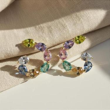 Imagem de Brinco de Ouro 18k Caracol Color com Zircônias Coloridas - no-brand