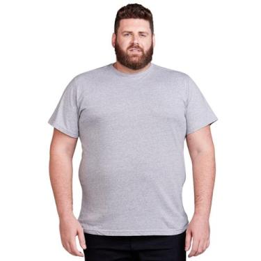 Imagem de Camiseta Masculina Plus Size Básica Algodão - Daze Modas, Cinza, G5