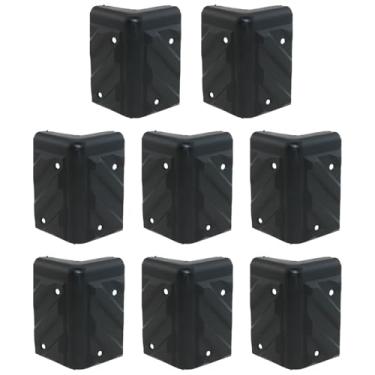 Imagem de Heyous 8 peças de protetor de canto de alto-falante de plástico preto adequado para gabinete de alto-falante caixa de instrumentos musicais lareiras