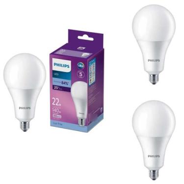 Imagem de 3 Lâmpada Led Bulbo 22w Bivolt A97 E27 6500k Philips 2300lm