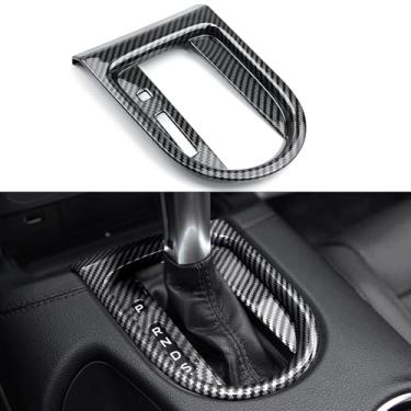 Imagem de Ruautumn Capa de acabamento para painel de câmbio de marchas para Ford Mustang 2015-2023, adesivo decorativo antiarranhões de controle central de carro (preto de fibra de carbono)