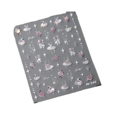 Imagem de Adesivos De Unhas Com Asas De Borboleta Pretas E Roxas, Decalques De M