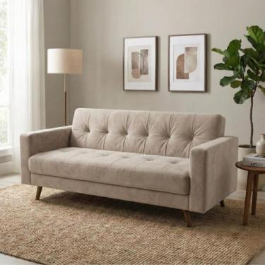 Imagem de Sofá 3 Lugares Suede Escritório e Recepção Vitrola - Montreal