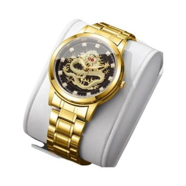 Imagem de Relógio De Luxo Masculino Com Mostrador De Dragão, Pulseira De Aço Ino