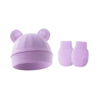 Imagem de Conjunto De Gorro E Luvas De Algodão Para Bebês Meninas, Chapéu Infant