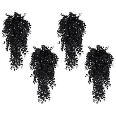 Imagem de Videiras sintéticas pretas – Decorações de Halloween | Videira de 76 cm, planta resistente a UV para casamento, parede, quarto, pátio, interior, exterior, casa, prateleira, decoração