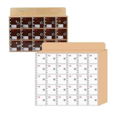 Imagem de Armário de celular de madeira montado na parede - Organizador de dispositivos móveis de sala de aula e caixa de armazenamento para escolas - Ferramenta essencial de gerenciamento de sala de aula